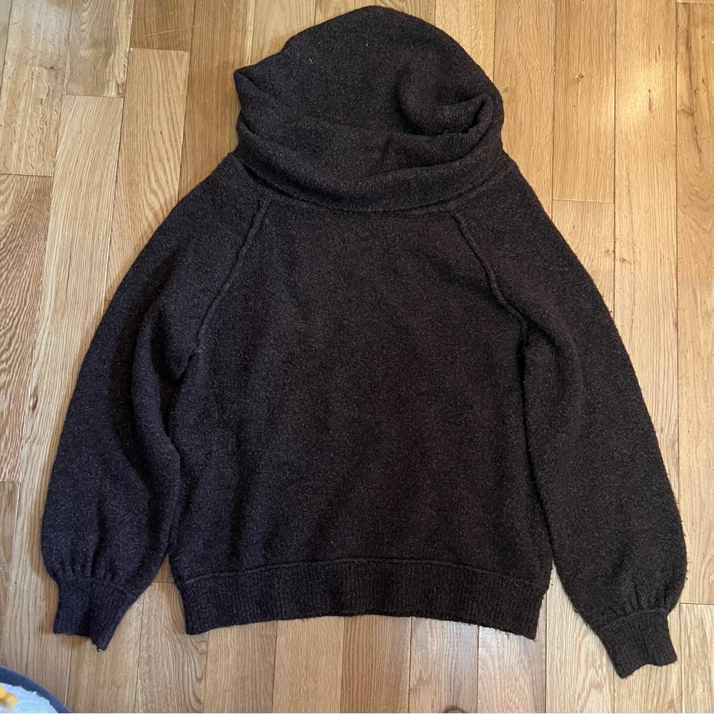 Free People Brown Oversized Turtleneck Sweater